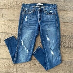KanCan Distressed Skinny Ankle Jeans